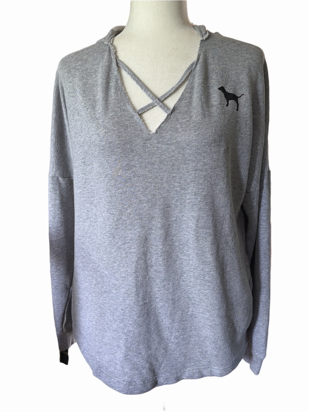 Victoria's Secret Gray Sweatshirt with Pink Logo Detail - Picture 8 of 8